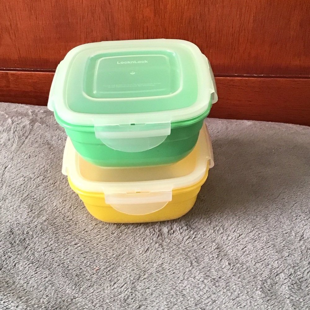 Green and Yellow Food Storage Containers